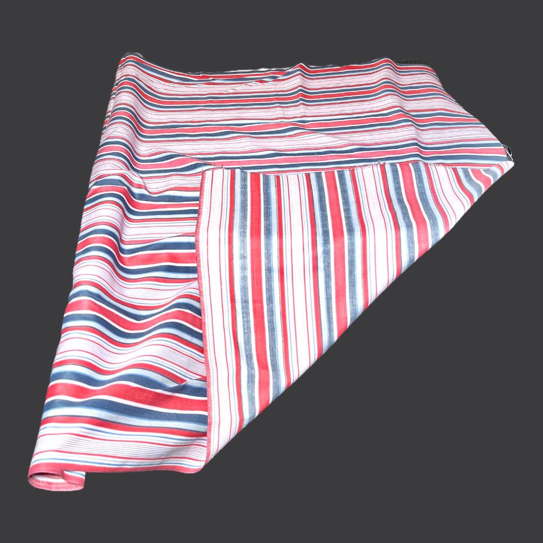 Cotton Blend Striped Light Shirt Fabric Red Blue 1x1.7 yrds 2 pieces