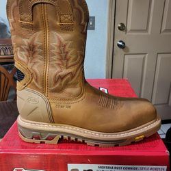 Brand New Justin Montana Pull Up Work Boots Size 10 D 