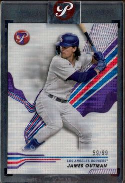 Mint 2024 Topps Pristine Los Angeles Dodgers James Outman Purple Refractor #/99