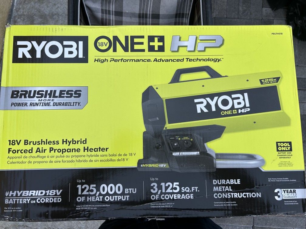 ONE+ HP 18V Brushless Cordless 125K BTU Hybrid Forced Air Propane Heater