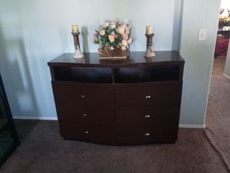 Dark brown Ashley dresser /tv stand 50 wide 36 height 18 deep