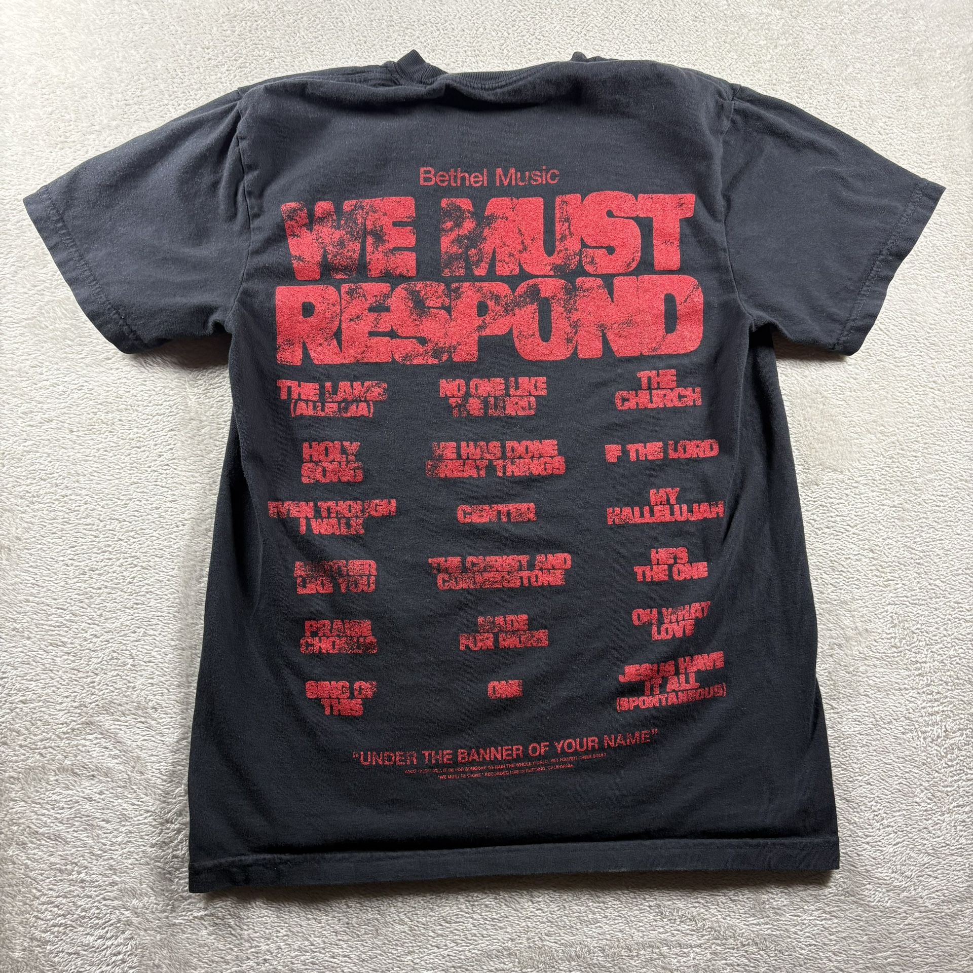 Bethel Music Men’s S Black T-Shirt We Must Respond Christian Faith Graphic #672