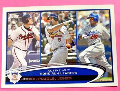 2012 Topps Active NL Home Run Leaders C.Jones, A. Pujols, A. Jones