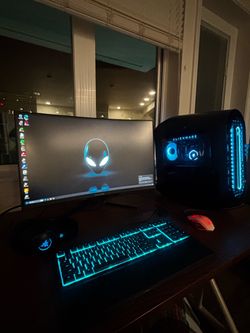 Entire Alienware PC Setup + desk and chair