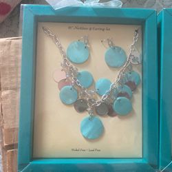 Blue Necklace & Earring Set