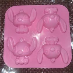 4 Cavity Star Baby Lilo  Stitch Silicone Mold for DIY