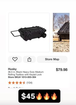 Husky 36.5 in. Black Heavy Duty Medium Rolling Toolbox with Keyed Lock