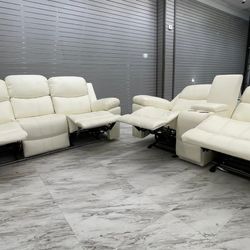 White Sofá And Loveseat 