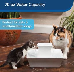 PetSafe Drinkwell Pagoda Ceramic Dog & Cat Fountain, White, 70-oz- NEW IN BOX