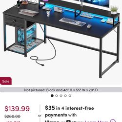 New Gaming Desk - 48”H X 55”W X 20”D