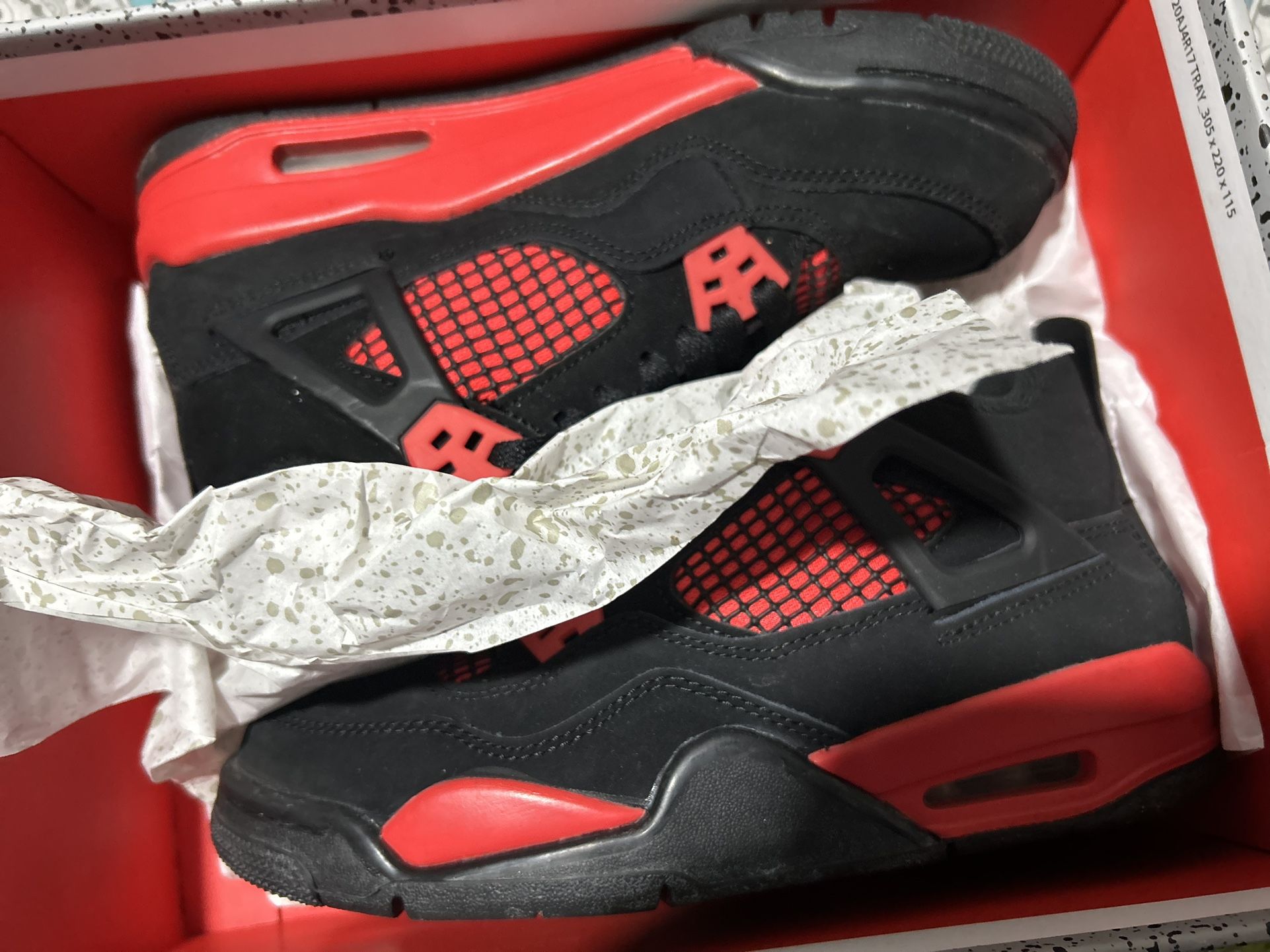 Nike Air Jordan 4 Retro Red Thunder 2022 GS 408452 016 Sz 