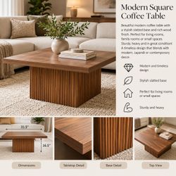 Modern Square Wood Coffee Table
