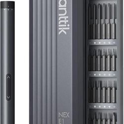 E1 Pro 3.7V Mini Electric Screwdriver, Precision Screwdriver Set with 24 Magnetic Bits, Max. 3 N.m, Magnetic Storage, 5/32''Hex, Repair Too