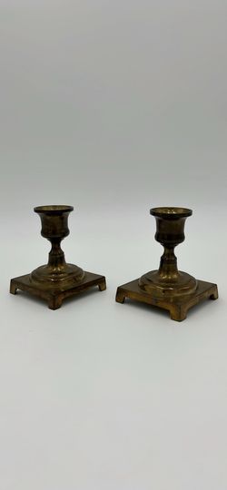 Brass Candlestick Holders Pair