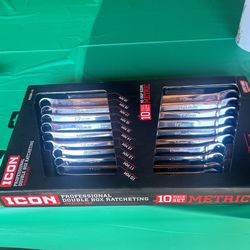 Snap On Tools  All Pieces Are Icon Metrics 10 To  19  Double Box  ratcheting  Long Set