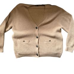 rag & bone Tan Cashmere Cardigan Sweater