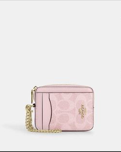 Coach Zip Card Case Powder Pink