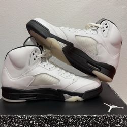 Nike Air Jordan 5 Retro shoe White/Black-Sail men size 11.5