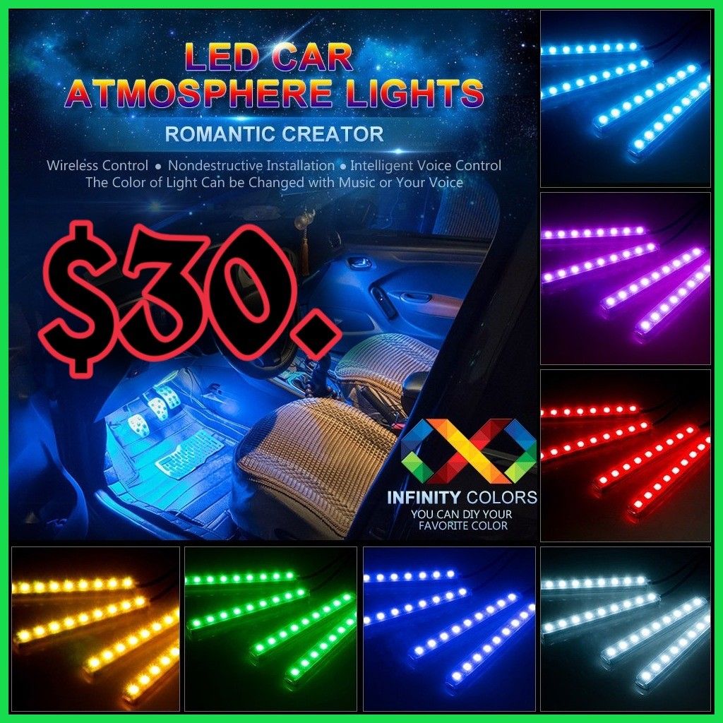 🚨🔥NEW RBG LED CAR INTERIOR LIGHTING KIT W/APP CONTROL! PLUG &PLAY!🔥🚨