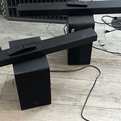USED LG & SAMSUNG SOUNDBAR AND WOOFER WITH REMOTE
