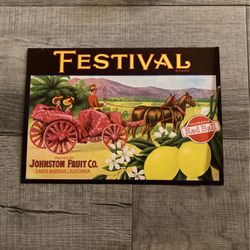 Festival Brand Vintage, Original Crate Label