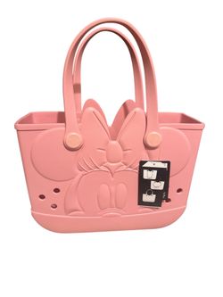 Bioworld Disney Minnie Mouse EVA Gummy Tote Bag with a 3D face design. NWT