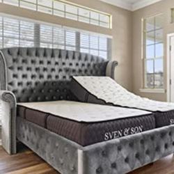 Tufted Bed Frame And New Mattresses Available With More Than 75% Off