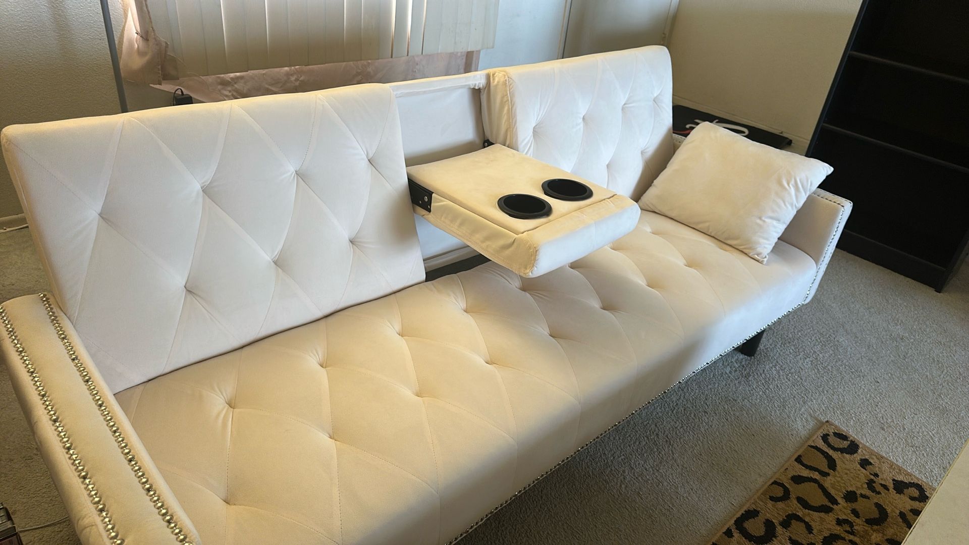Convertible Reclining Sofa With Cup Holder