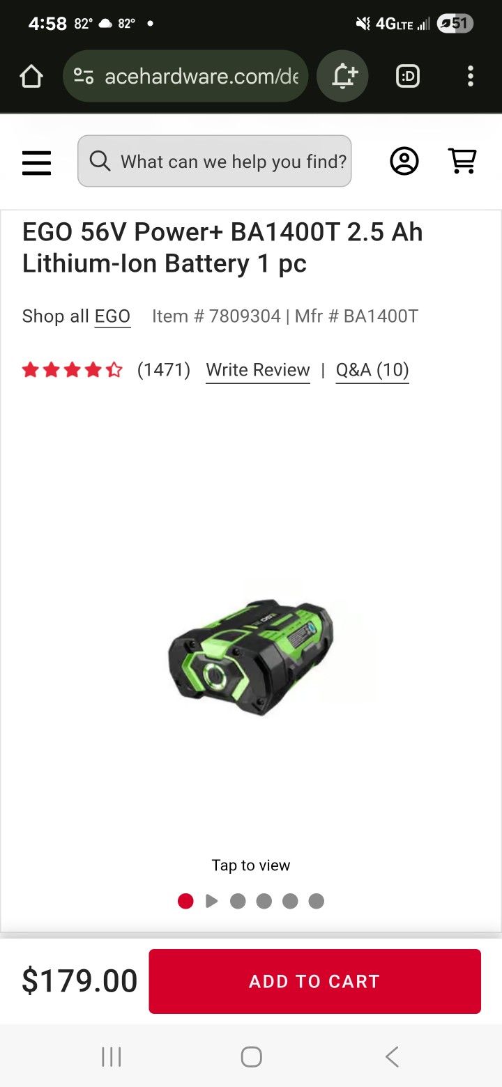 Ego Power Battery 2.5 Ah