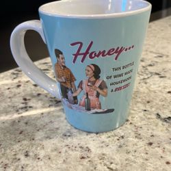 Retro "Wine & Housework" Humor Coffee Mug
