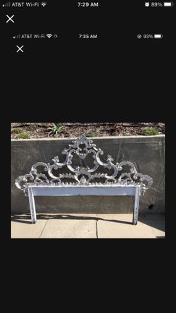 Hollywood Regency Iron RARE queen Bed Headboard Vintage