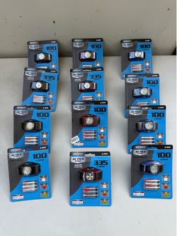 12 New Dorcy LED Headlamps Flashlights – Batteries Included