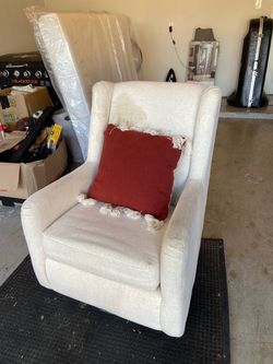 Cream Upholstered Wingback Accent Chair