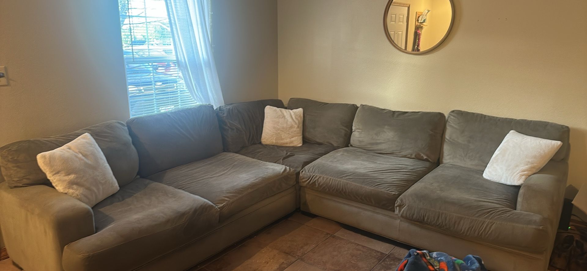 Cindy Crawford Olive Toned Sectional