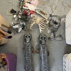 Halloween Decorations Excellent Condition Mask, Yard Decorations Whole Lot