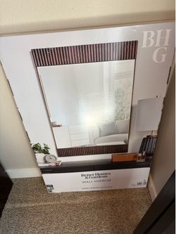 Wooden framed wall mirror