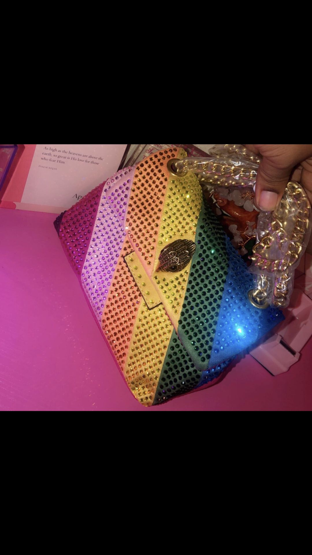 Rainbow Rhinestone Bag