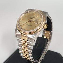 Rolex Datejust 36 Mm Ref. 16233 Two-Tone Stainless Steel & Yellow Gold Champagne Dial Jubilee Bracelet