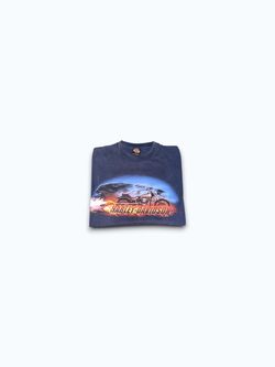 Vintage Peterson’s Harley Davidson of Miami Florida bald eagle t-shirt navy men’s large