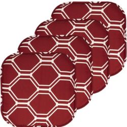 (New in Box) 
Sweet Home Collection Chair Cushion Memory Foam Pads Honeycomb Pattern Slip Non Skid Rubber Back Rounded Square 16" x 16" Seat Cover, Mi