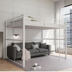 White Loft Bed 