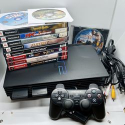 Sony Playstation 2 PS2 Online Pack Console Bundle w Authentic Box & Games Tested