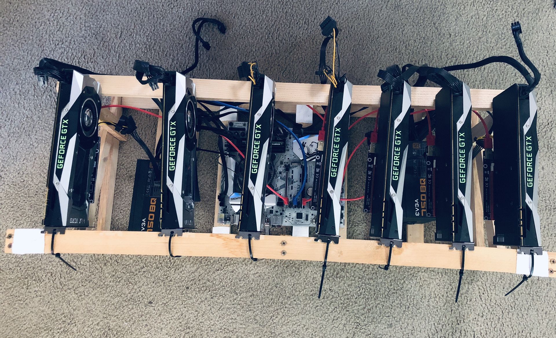 Crypto Currency Mining Rig - 7X GTX 1070 - Excellent Condition