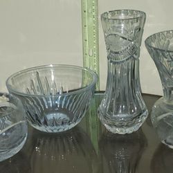 Vintage beautiful sounding crystal bowls & vases high quality $10 each Or Lot