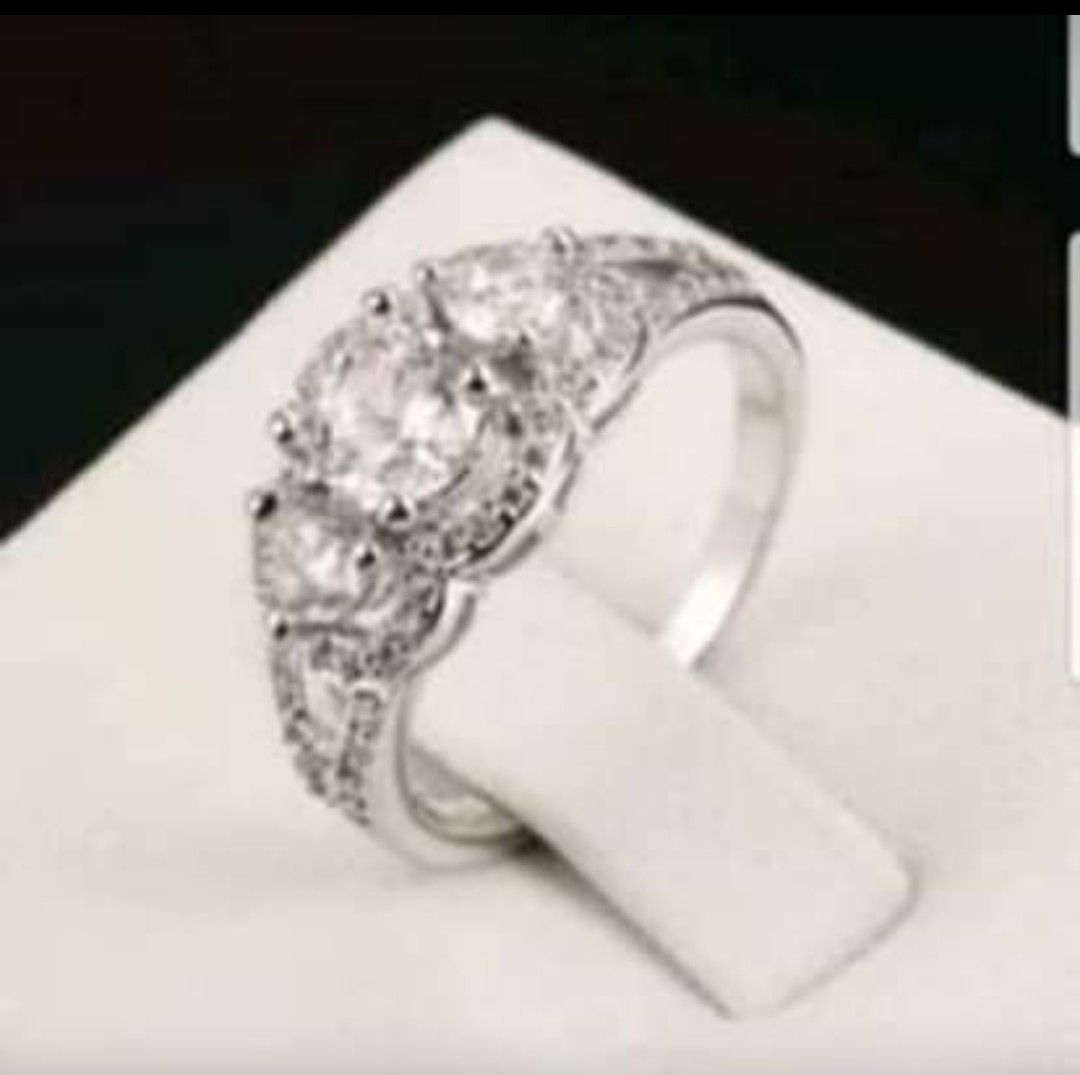 $10 new size 7 8 or 9 silver plated CZ ring