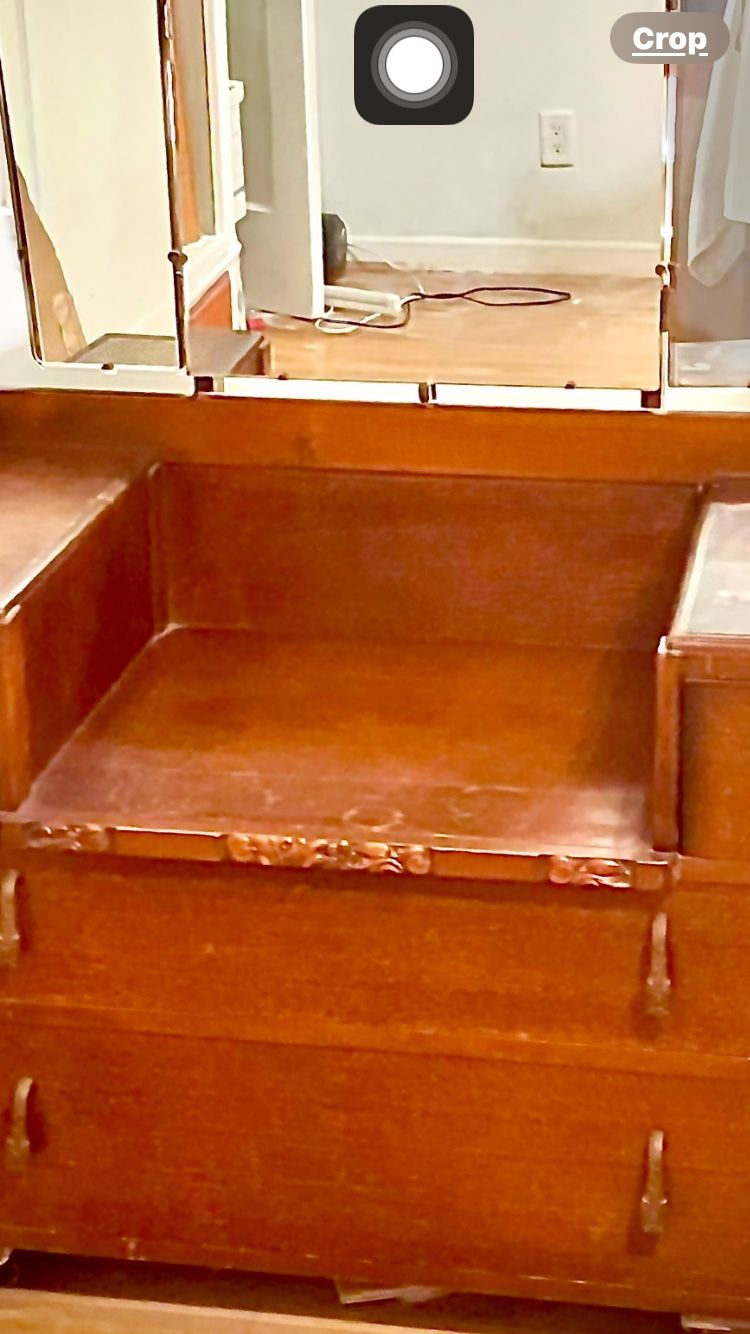 Antique Mini Vanity Dresser With Mirror