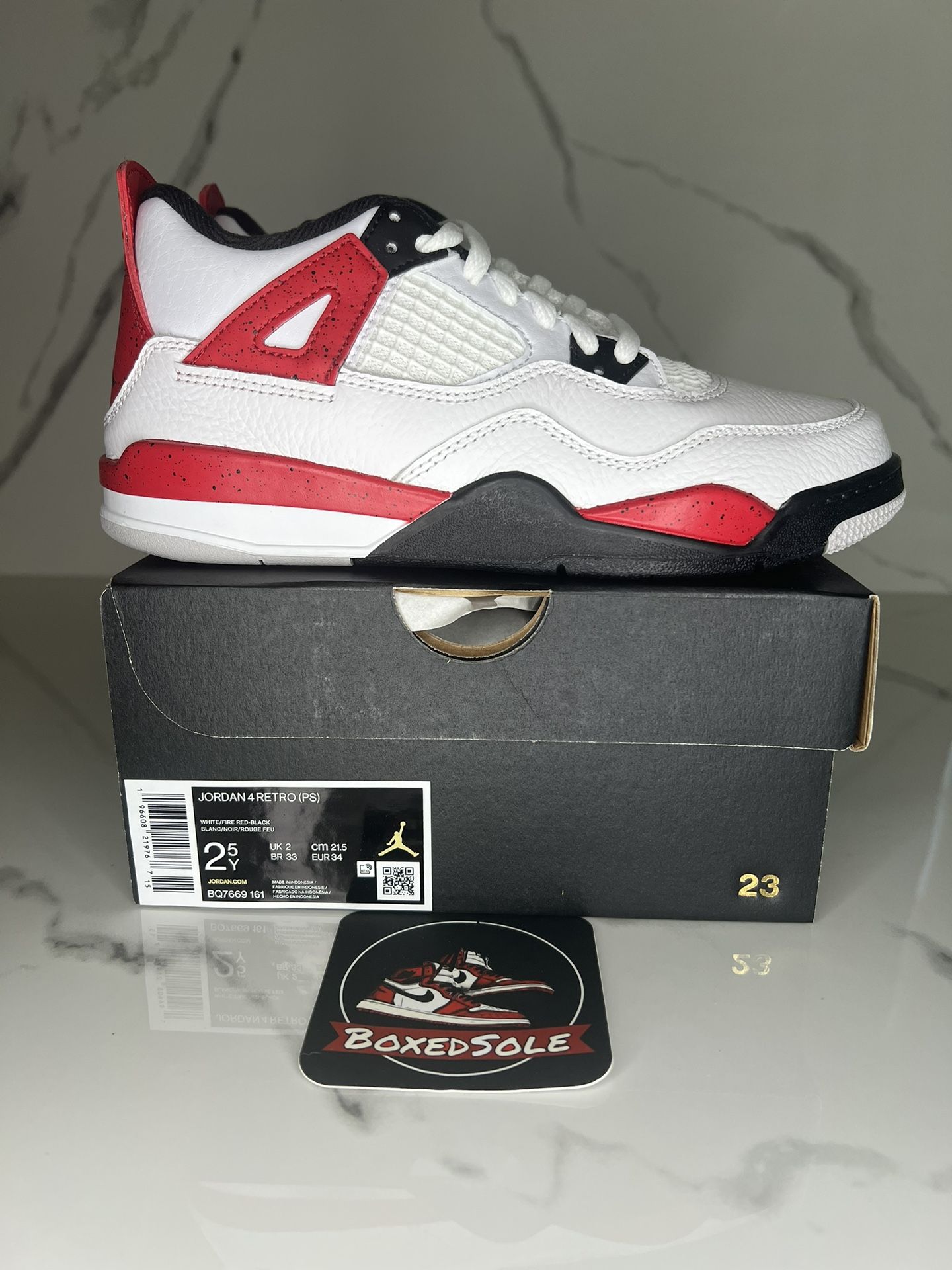 Air Jordan 4 Retro Red Cement (PS) White BQ7669-161