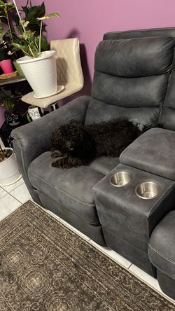 Gray Recliner Chair with Cup Holders