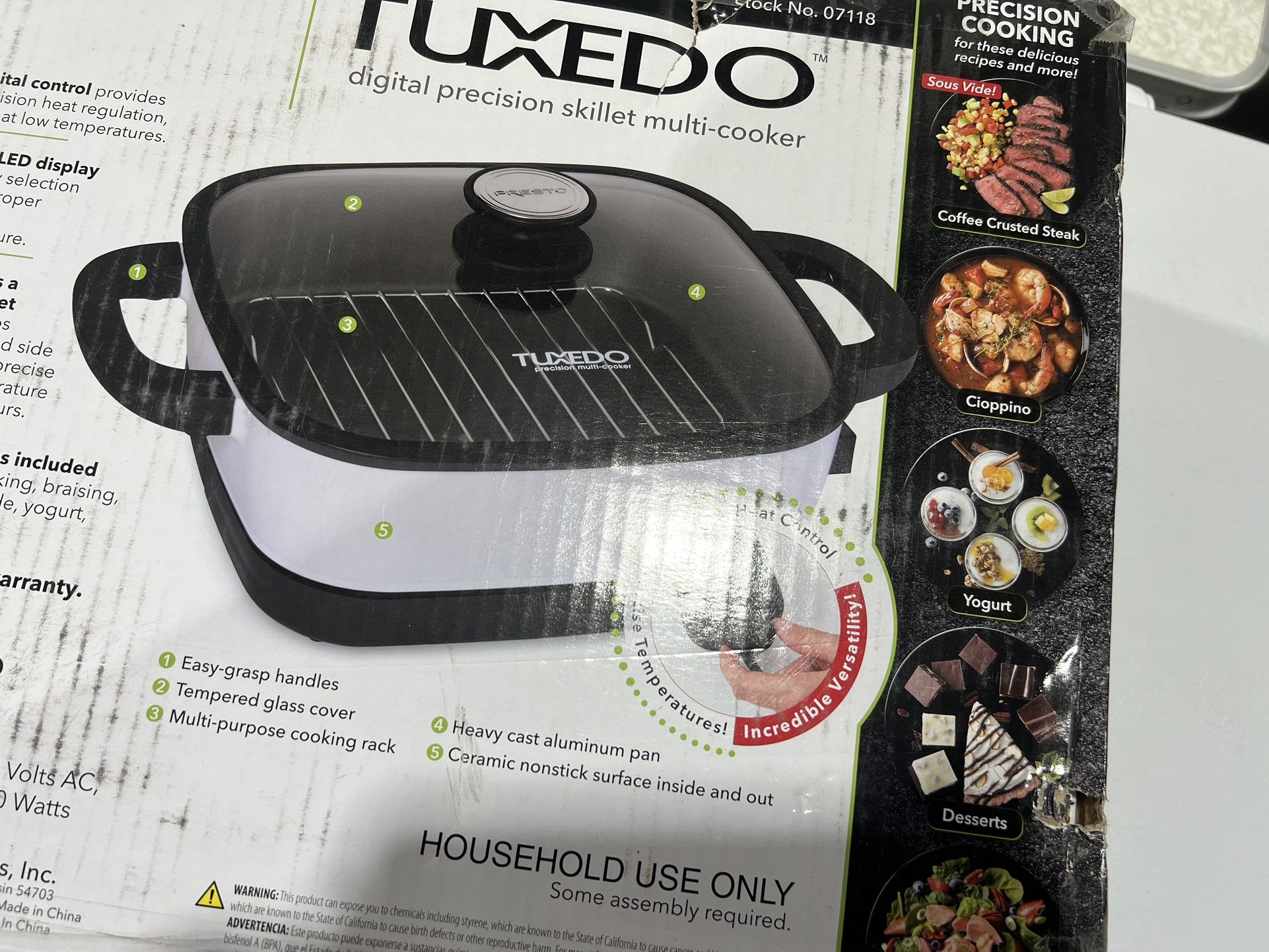 Presto 12 Tuxedo White Electric Skillet Multi Cooker