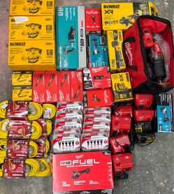 Sold separately. Large Lot of DeWalt, Milwaukee & Makita Power Tools